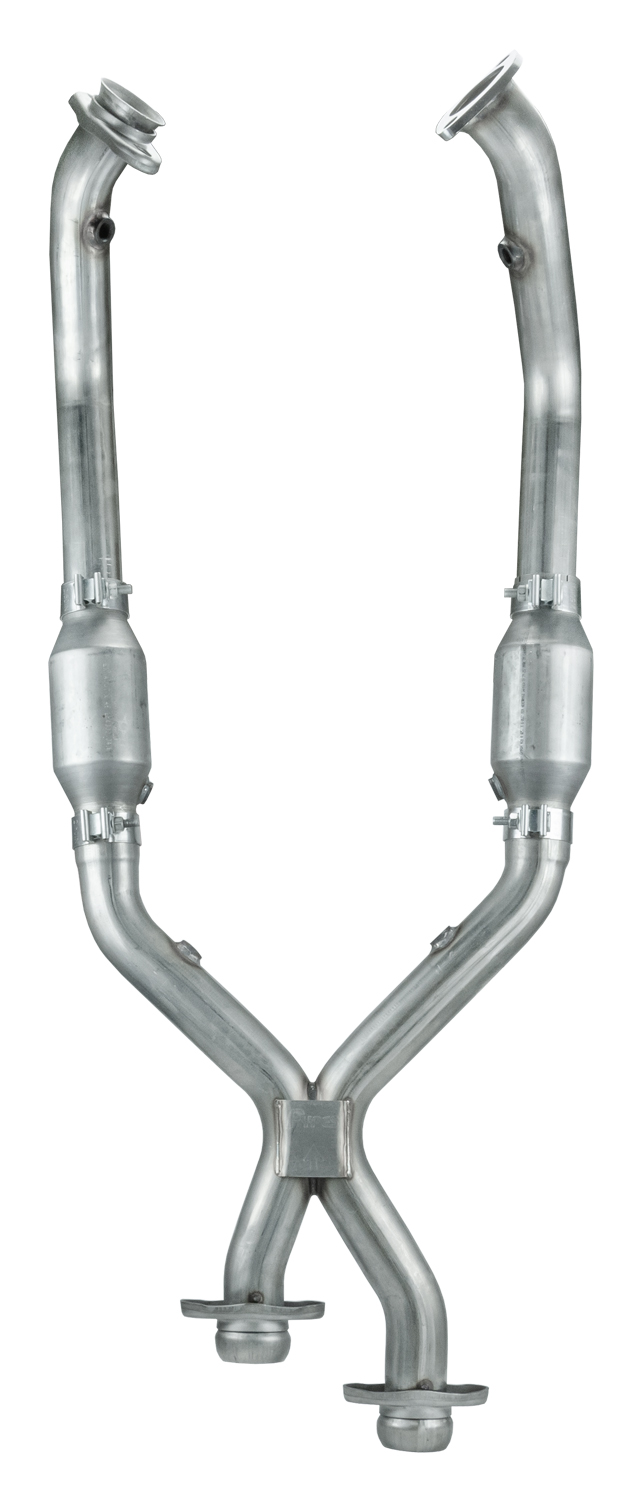 Exhaust X-Pipe Kit Intermediate Pipe 99-04 Mustang 2.5 in w/Cats Hardware Incl Natural 304 Stainless Steel Pypes Exhaust