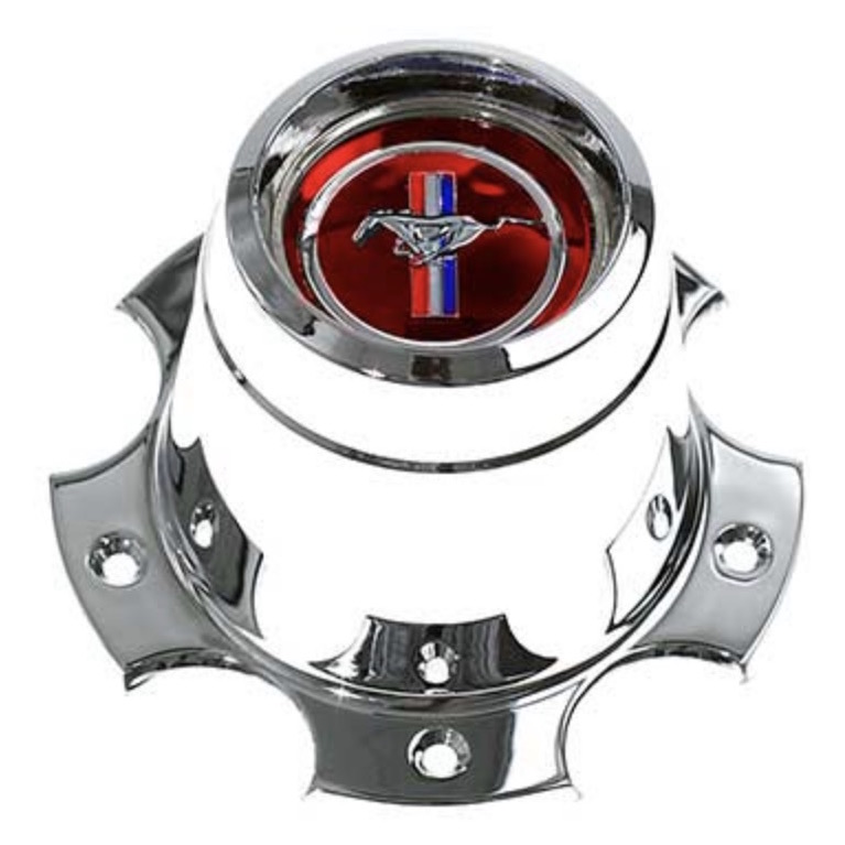 1973 Mustang Wheel Center Cap for Slotted Aluminum Wheels (Red) - Ea